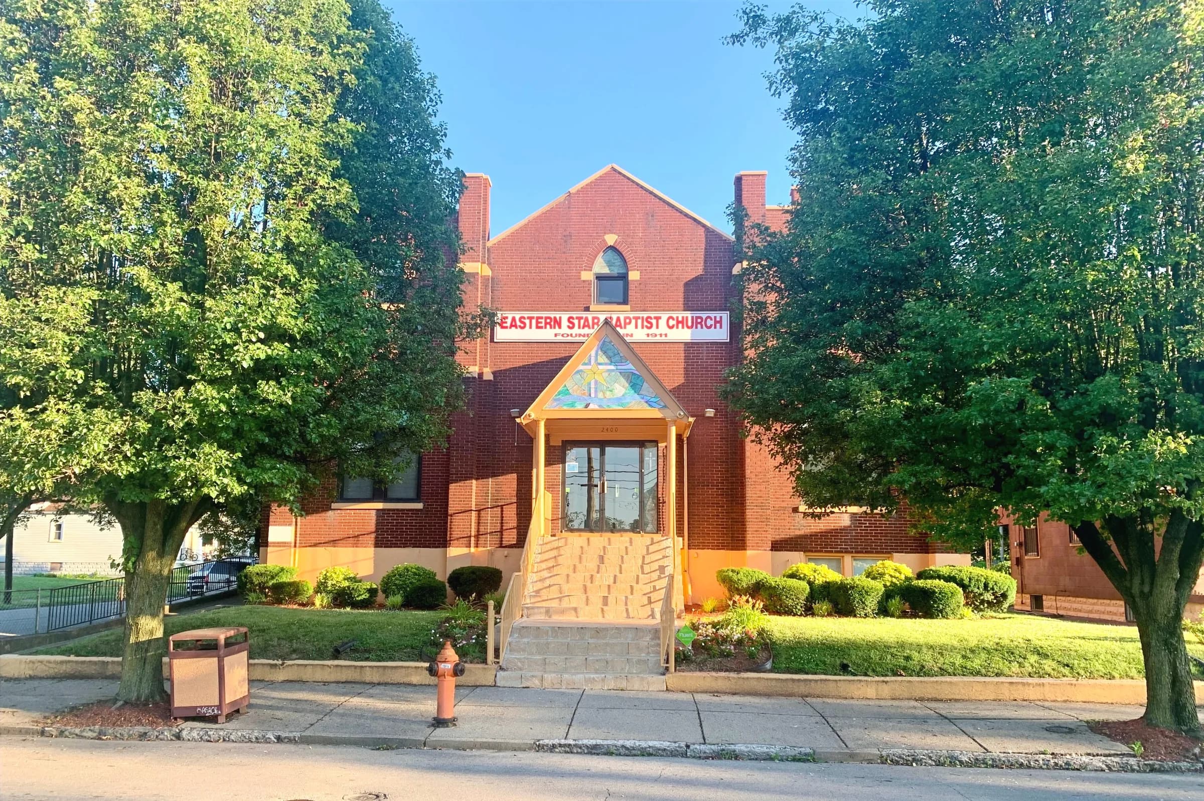 The brick Eastern Star Baptist Church on Howard Street